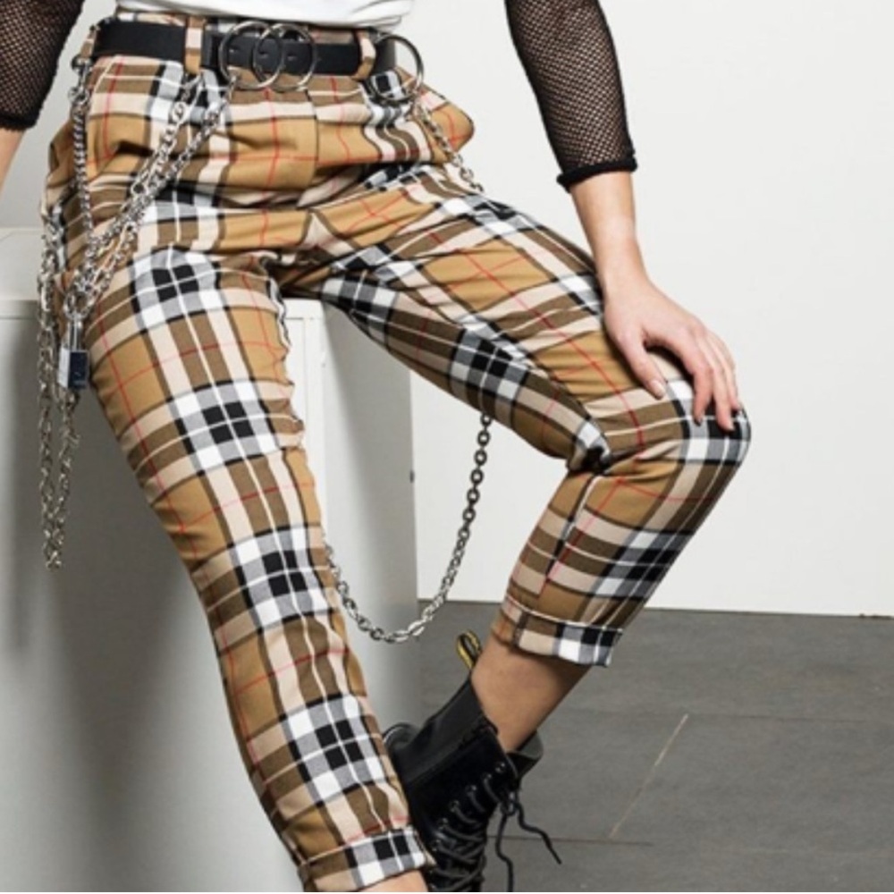 *LOVE TOO TRUE ASHLEY TARTAN TROUSERS